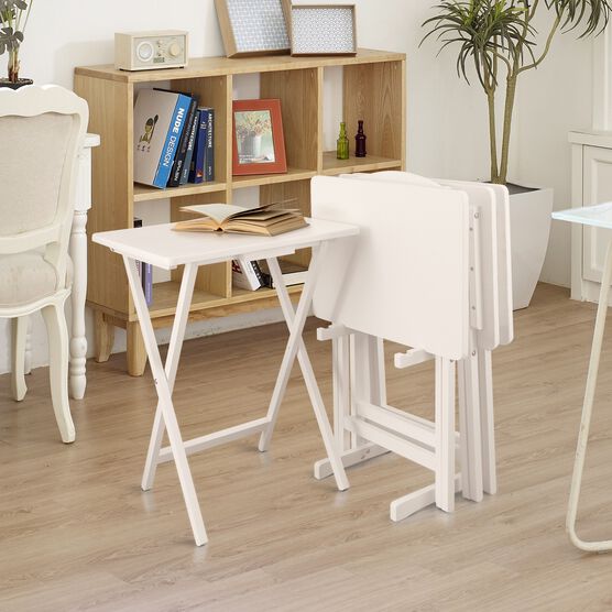 5pcs Tray Table Set - White, , alternate image number null