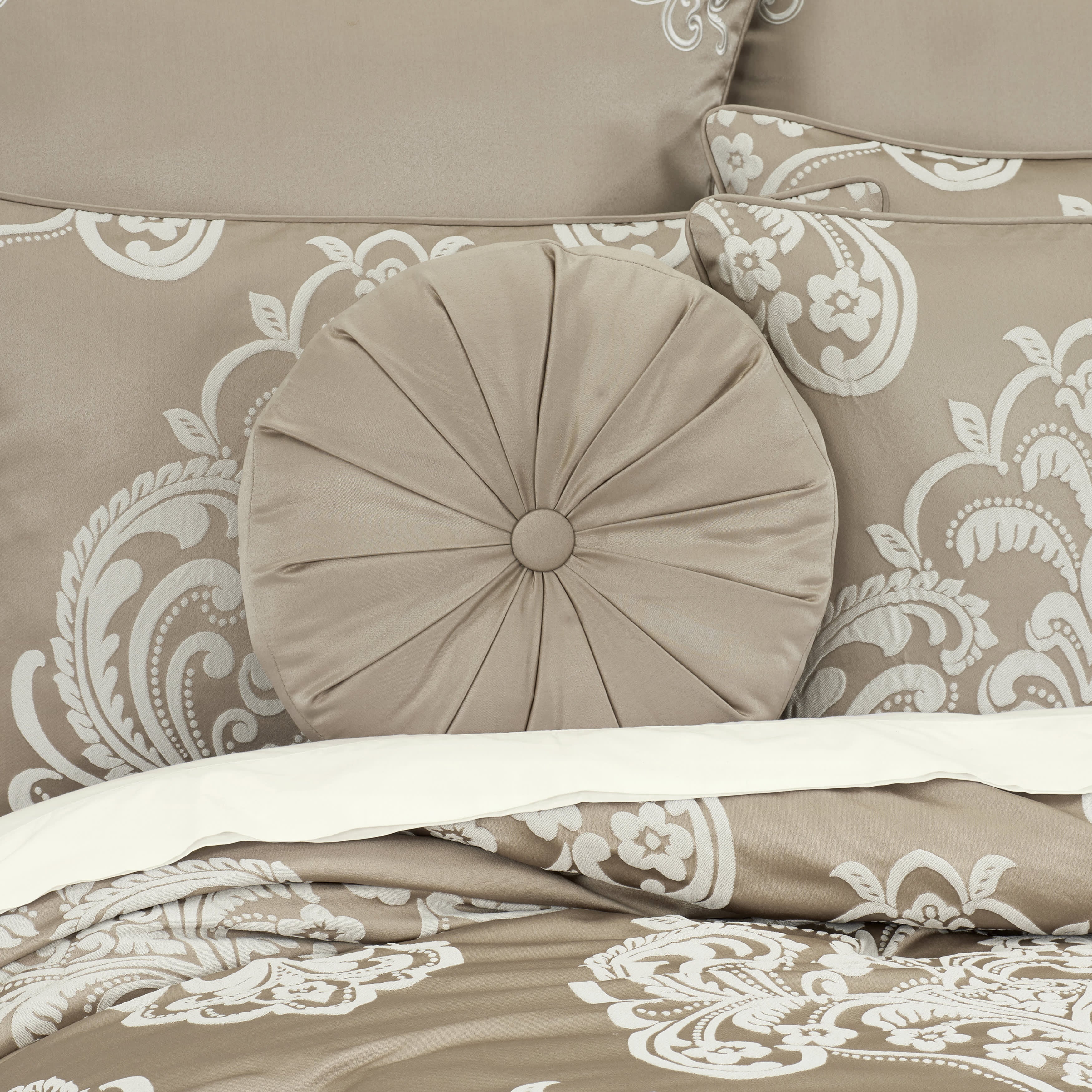 Potenza Sand Round Decorative Throw Pillow, SAND, alternate image number 1