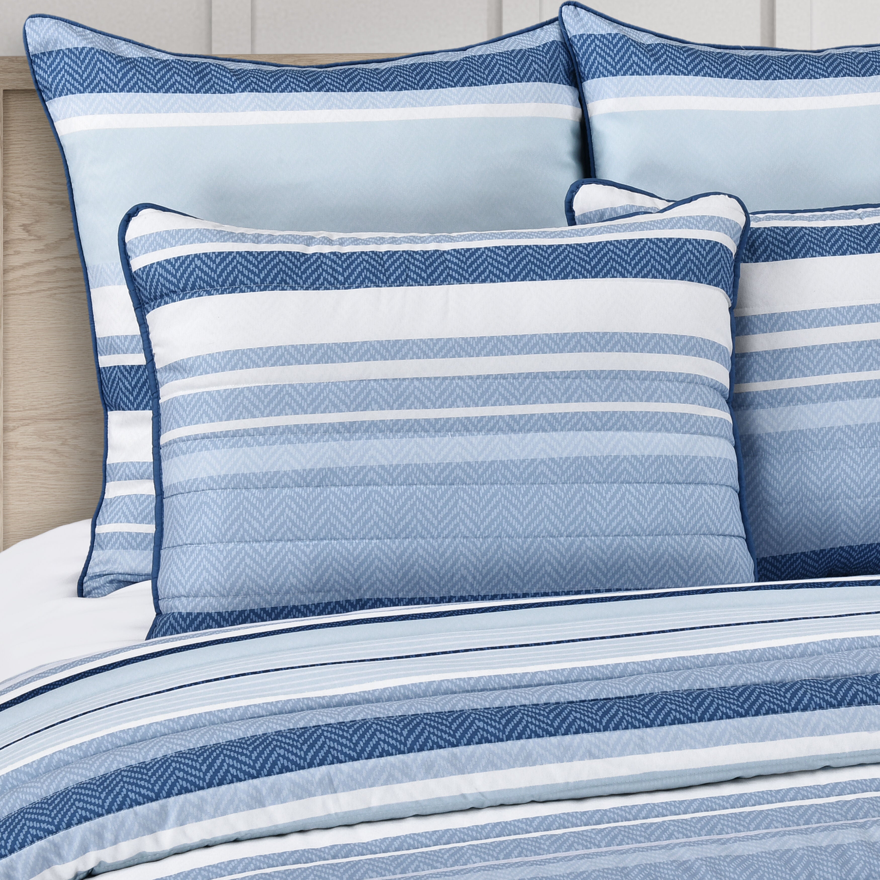 CARSON QUILT SET, BLUE, alternate image number 1