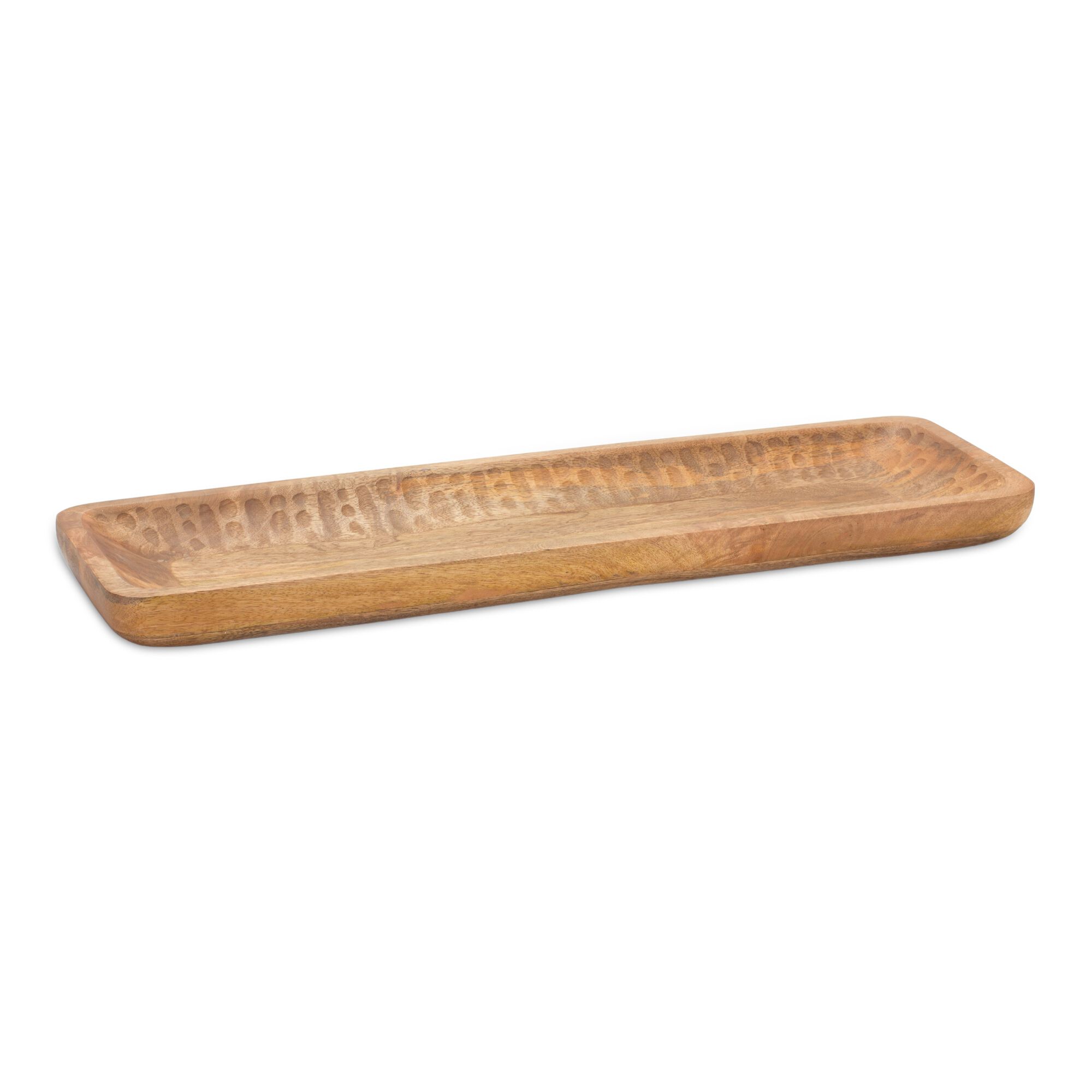 Tray (Set of 2) 18.25 inchesL x 7 inchesW, 27 inchesL x 8.25 inchesW Mango Wood, BROWN, alternate image number 1