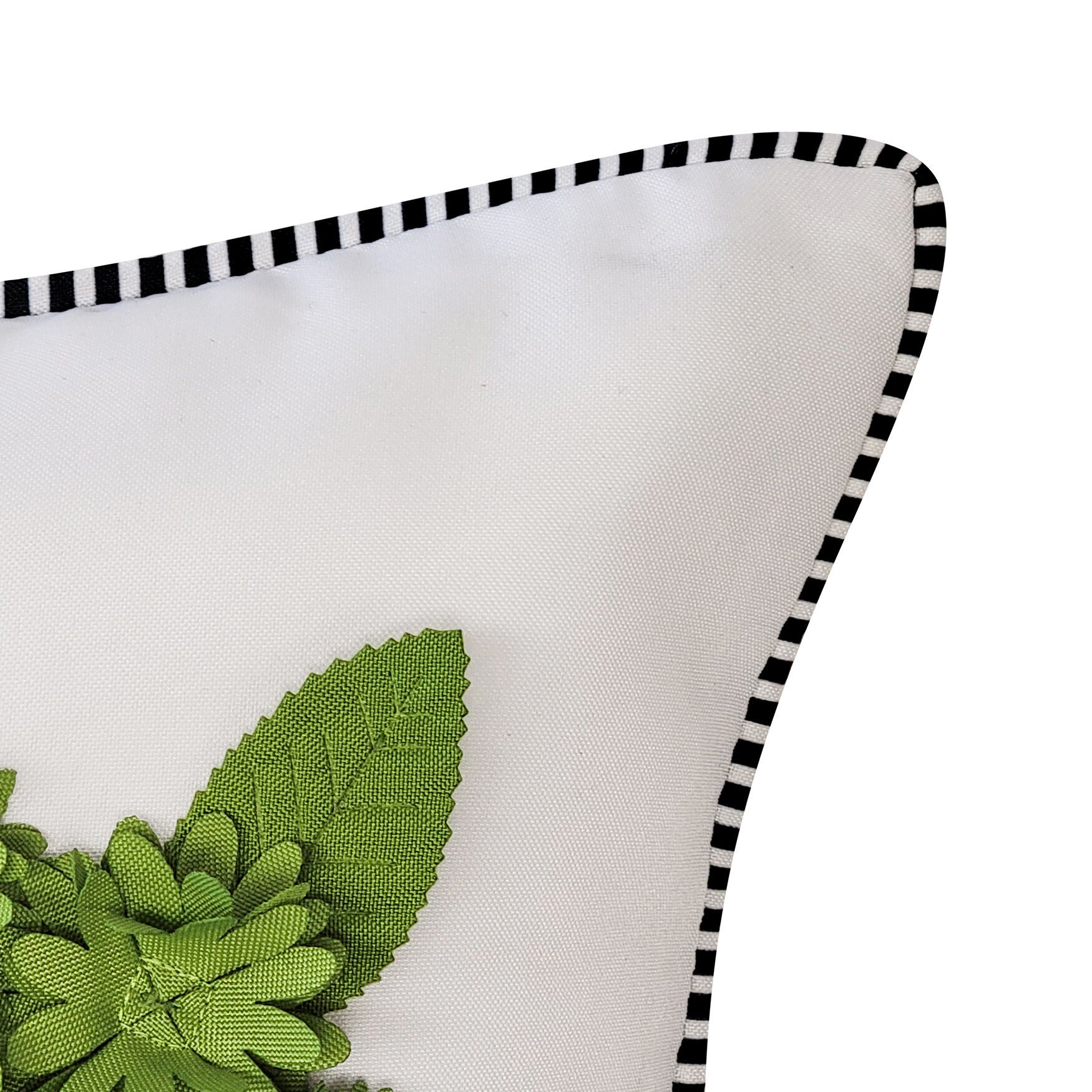 Indoor/Outdoor Dimensional Topiary Lumbar W Crewel Embroidered Pots Decorative Throw Pillow 13X25, Leaf Multi, , alternate image number 2