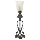 Set Of 2 Black Metal Boho Style Uplight, BLACK, hi-res image number null