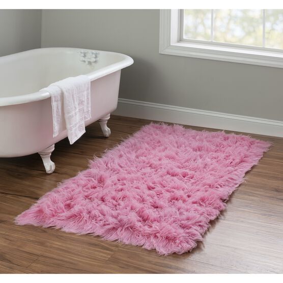 Flokati Pastel Pink Rug, , on-hover image number null