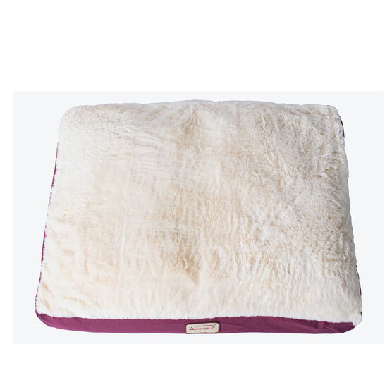 Large Pet Dog Bed, Mat With Poly Fill Cushion& Removable Cover, IVORY BURGUNDY, hi-res image number null