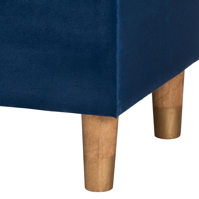 Baxton Studio Elias Modern Navy Blue Velvet Fabric Storage Ottoman, NAVY BLUE, alternate image number null