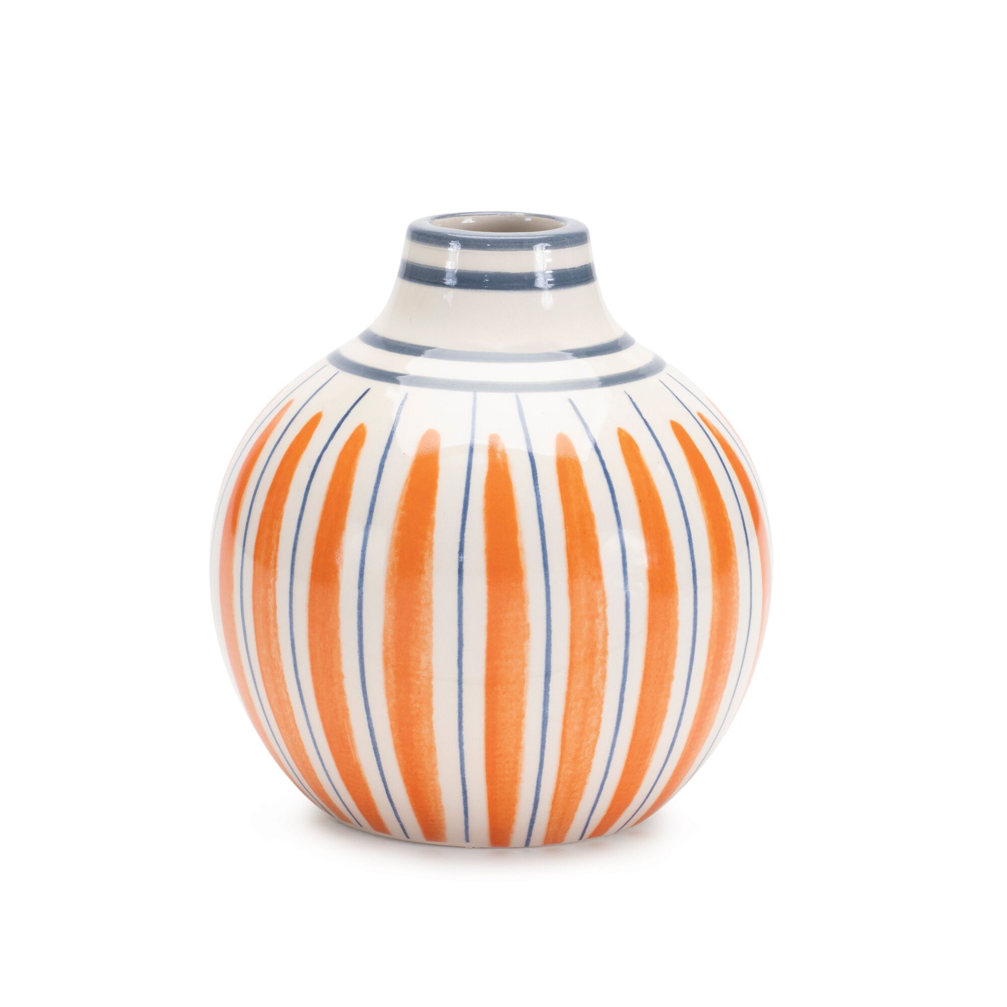 Multi-Striped Stone Vase (Set of 2), ORANGE/BLUE, alternate image number 2