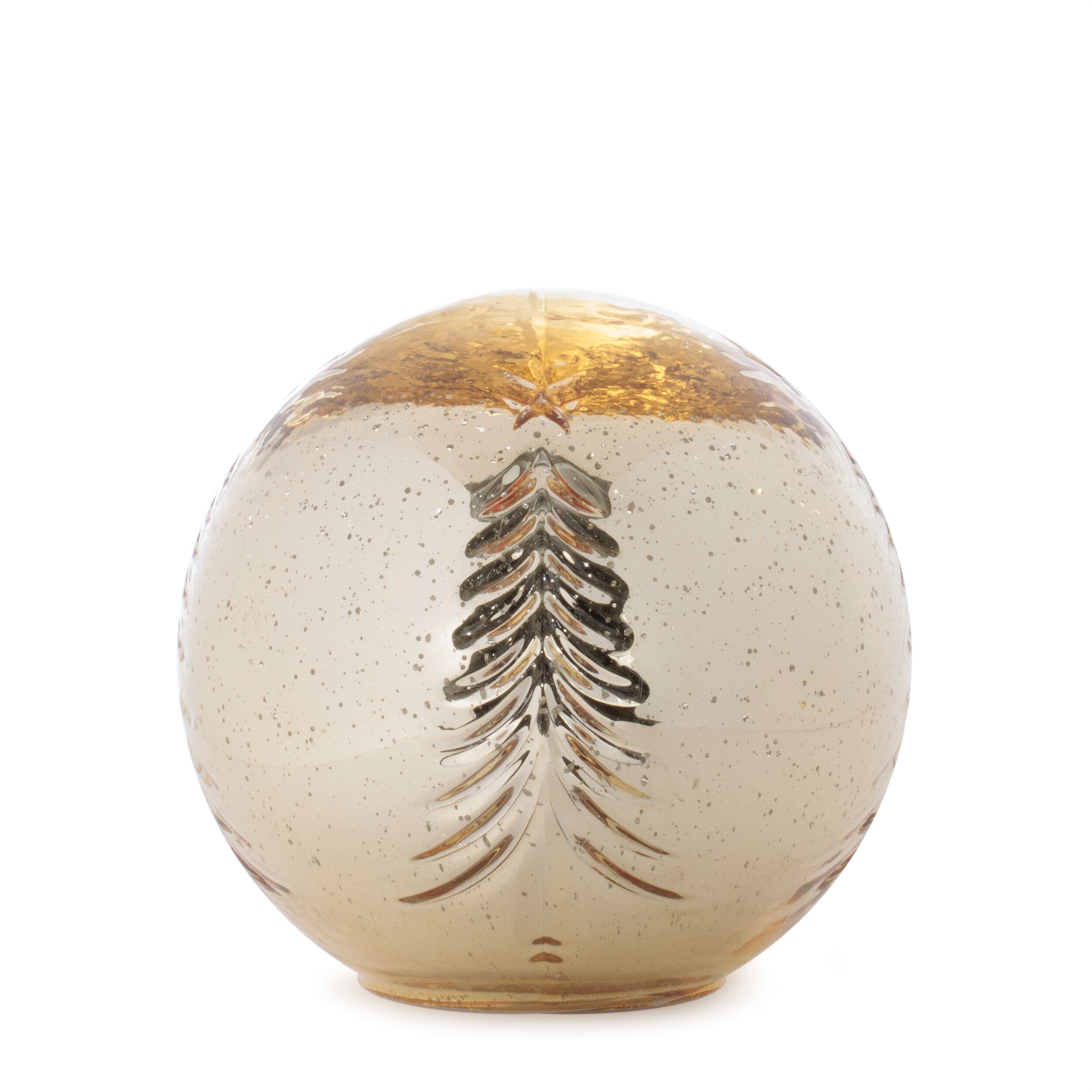 LED Snowy Etched Pine Tree Print Globe (Set of 3), GOLD, alternate image number 4