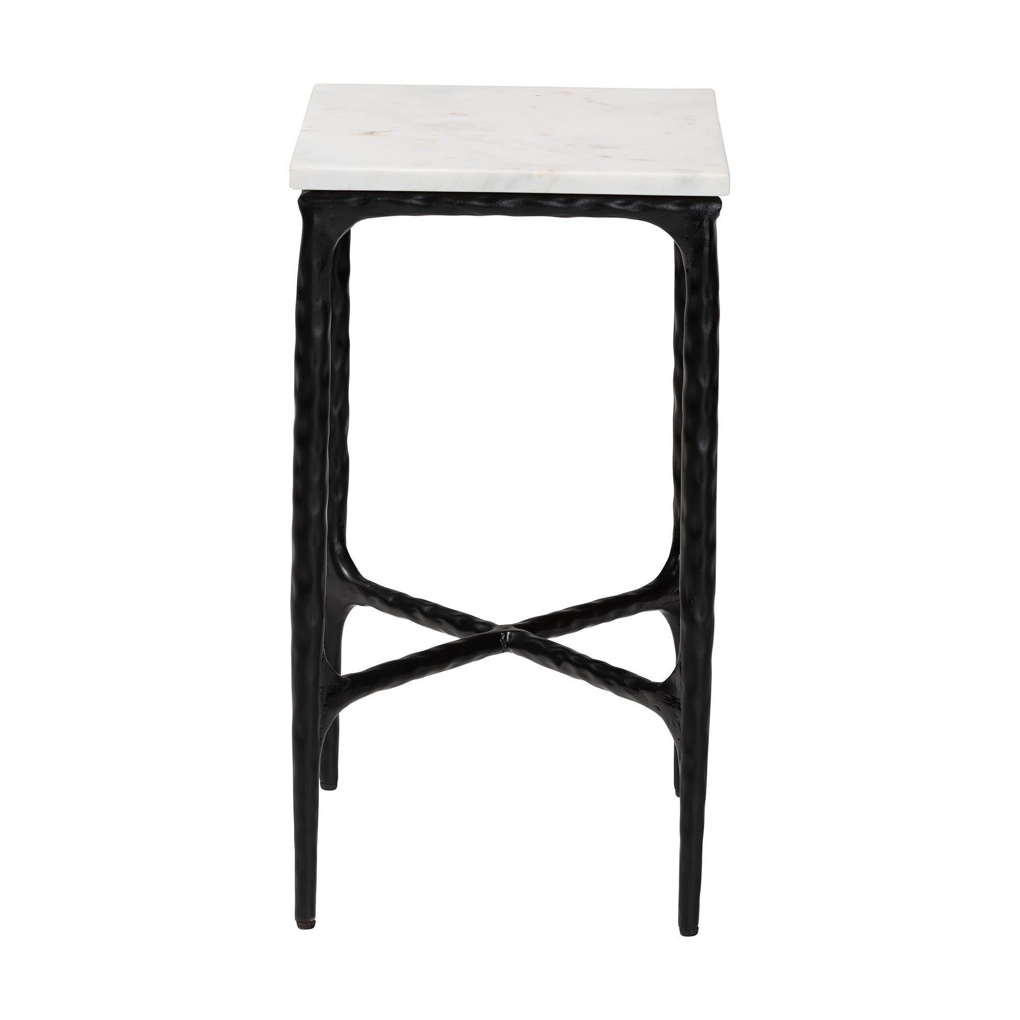 Akanji Marble Rectangle End Table, WHITE, alternate image number 3