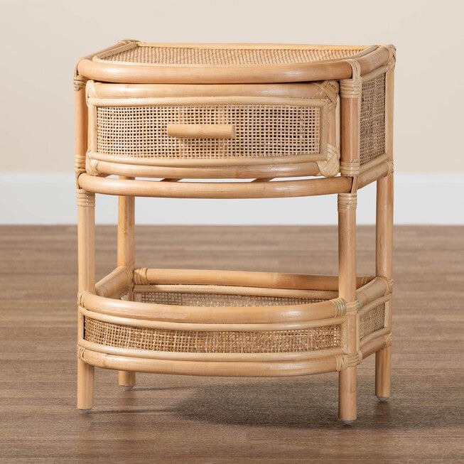 Divitia Bohemian Natural Rattan 1-Drawer Nightstand, , alternate image number 13