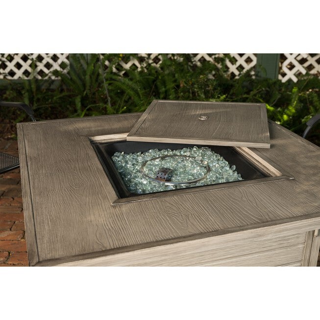 Langhorne Square Aluminum LPG Fire Pit in Barnwood, , alternate image number 9