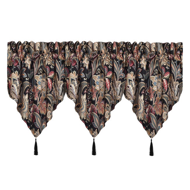 Calabria Window Ascot Valance, BLACK, alternate image number 4