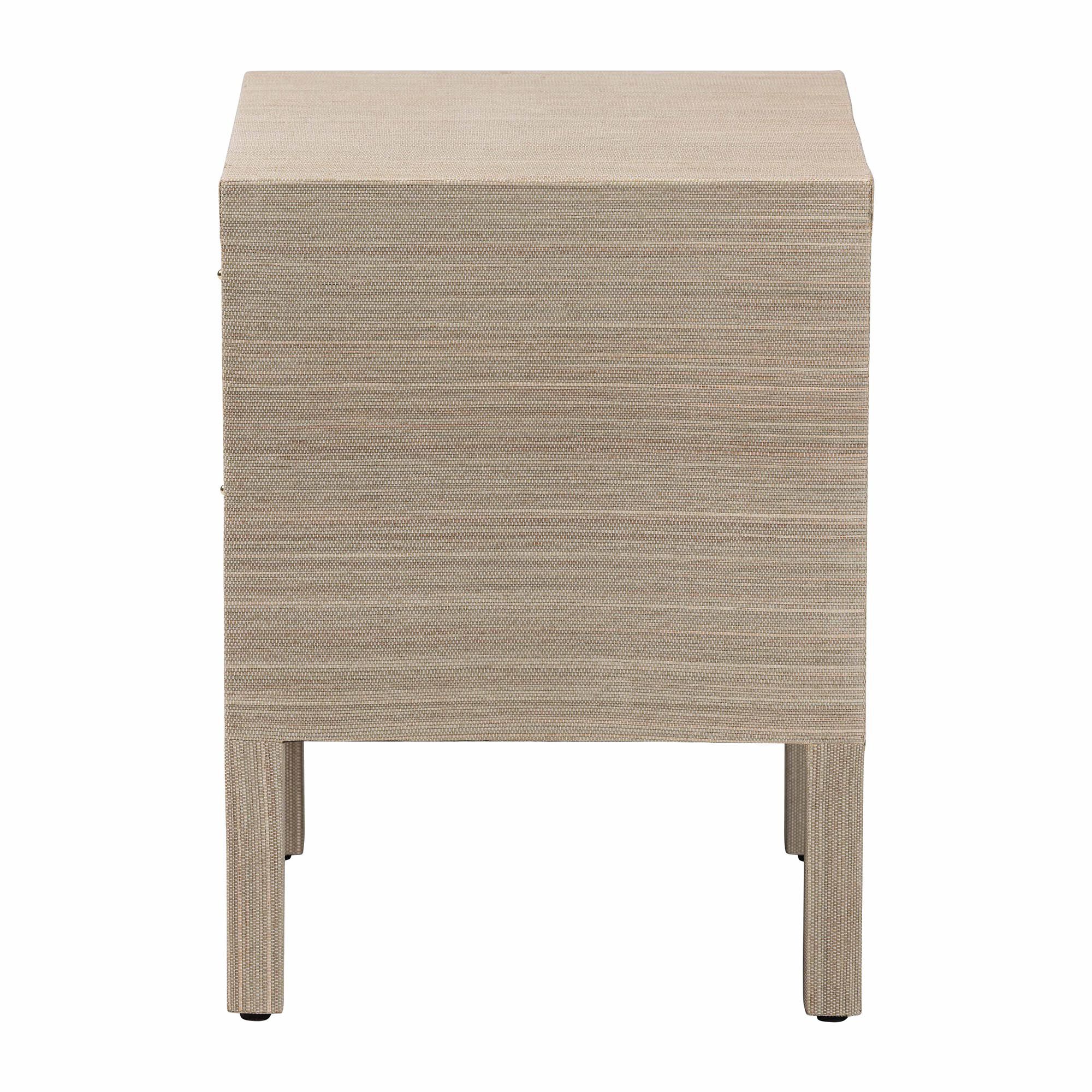 Juniper Grasscloth Nightstand, BEIGE, alternate image number 4