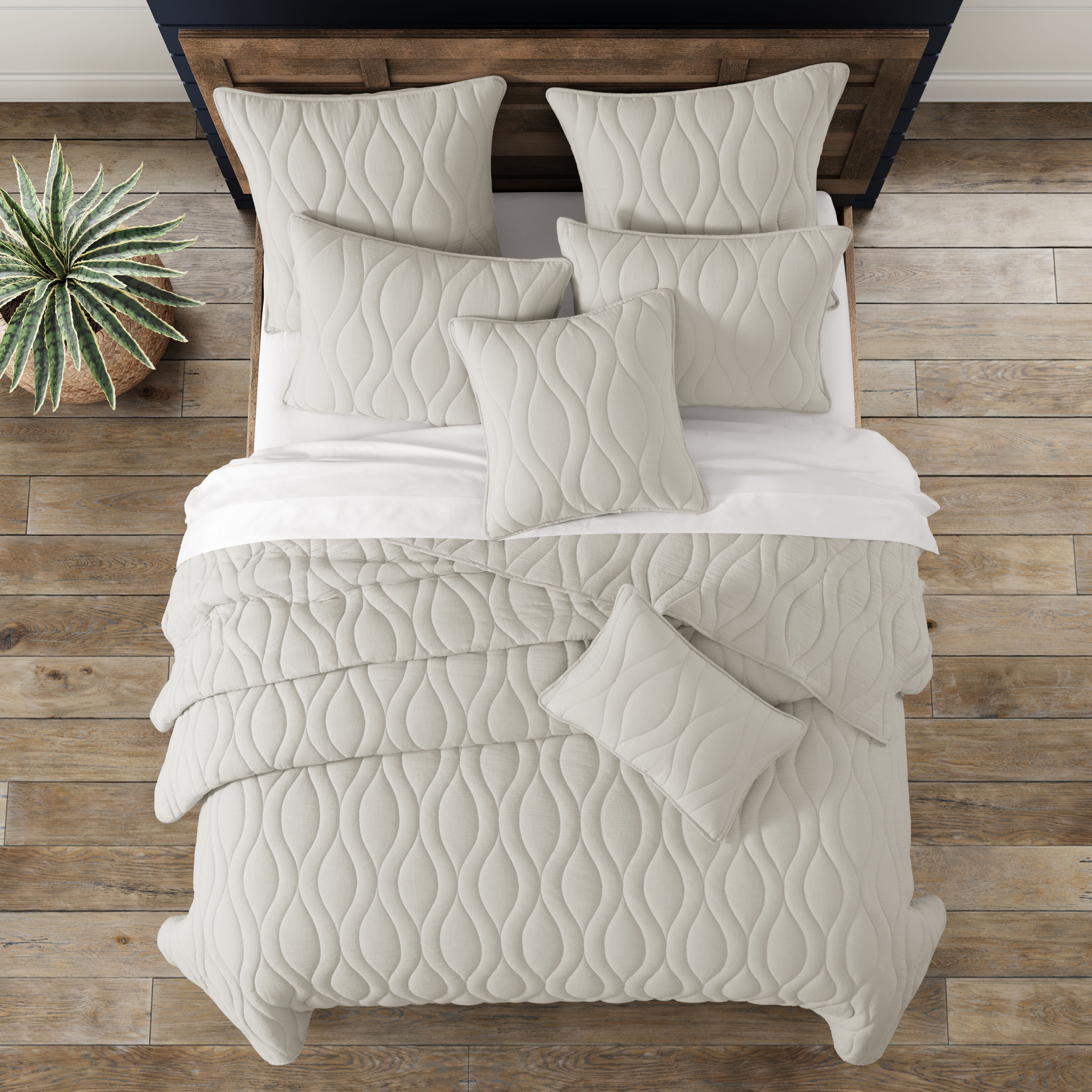 COVE QUILT SET, GREY, alternate image number 2