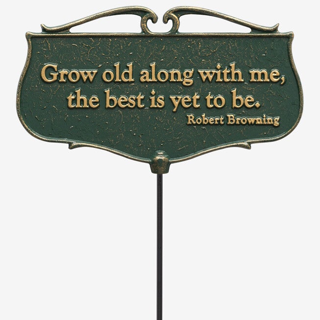 Grow Old Along With Me Garden Poem Sign, GREEN GOLD, hi-res image number 0
