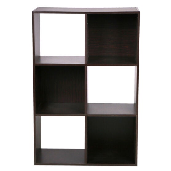 Home Basics Open and Enclosed 6 Cube MDF Storage Organizer Espresso, ESPRESSO, hi-res image number null