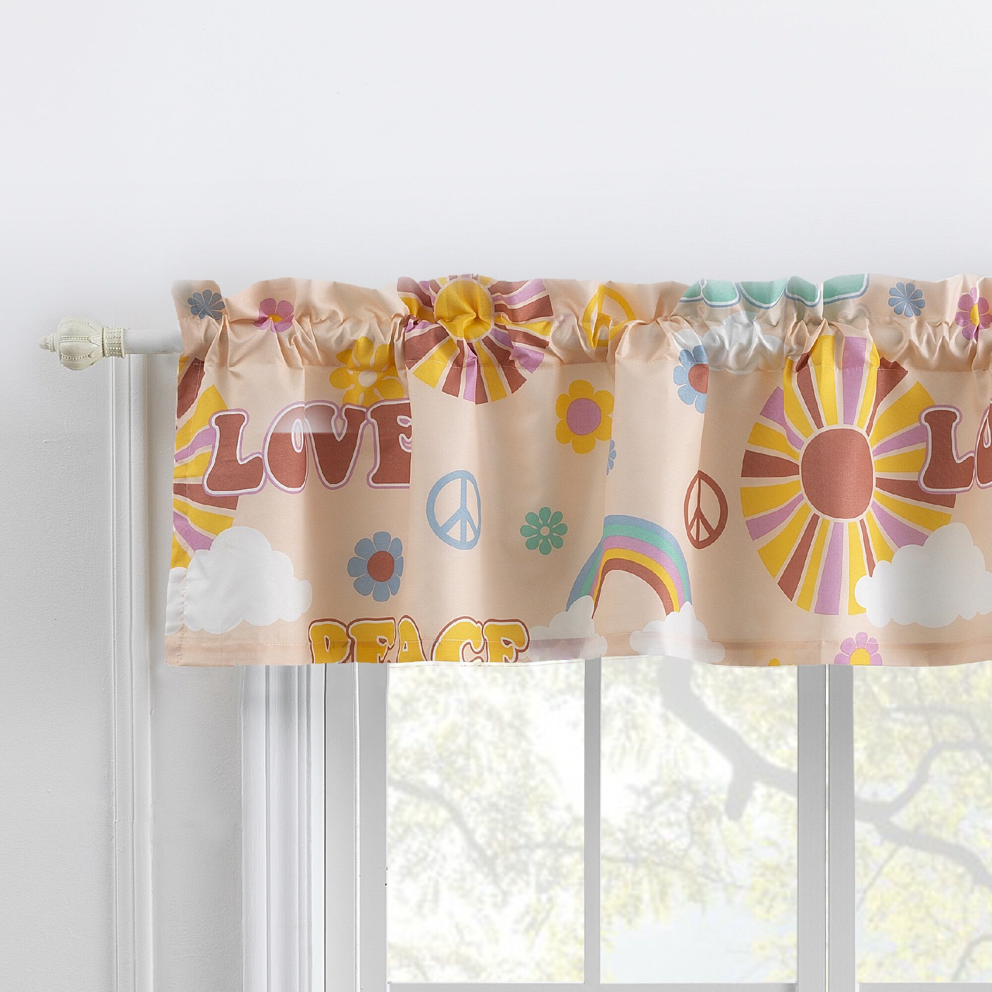 Cassidy Window Treatment Valance Curtains, PEACH, hi-res image number 0