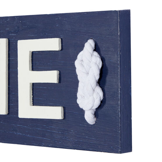 Coastal Blue And White Wood And Metal Welcome Sign, , alternate image number null