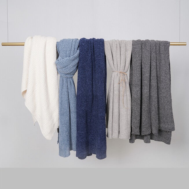 Shiny Waffle Chenille Knit Throw, , alternate image number 3