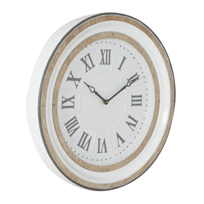 White Farmhouse Metal Wall Clock, , alternate image number null