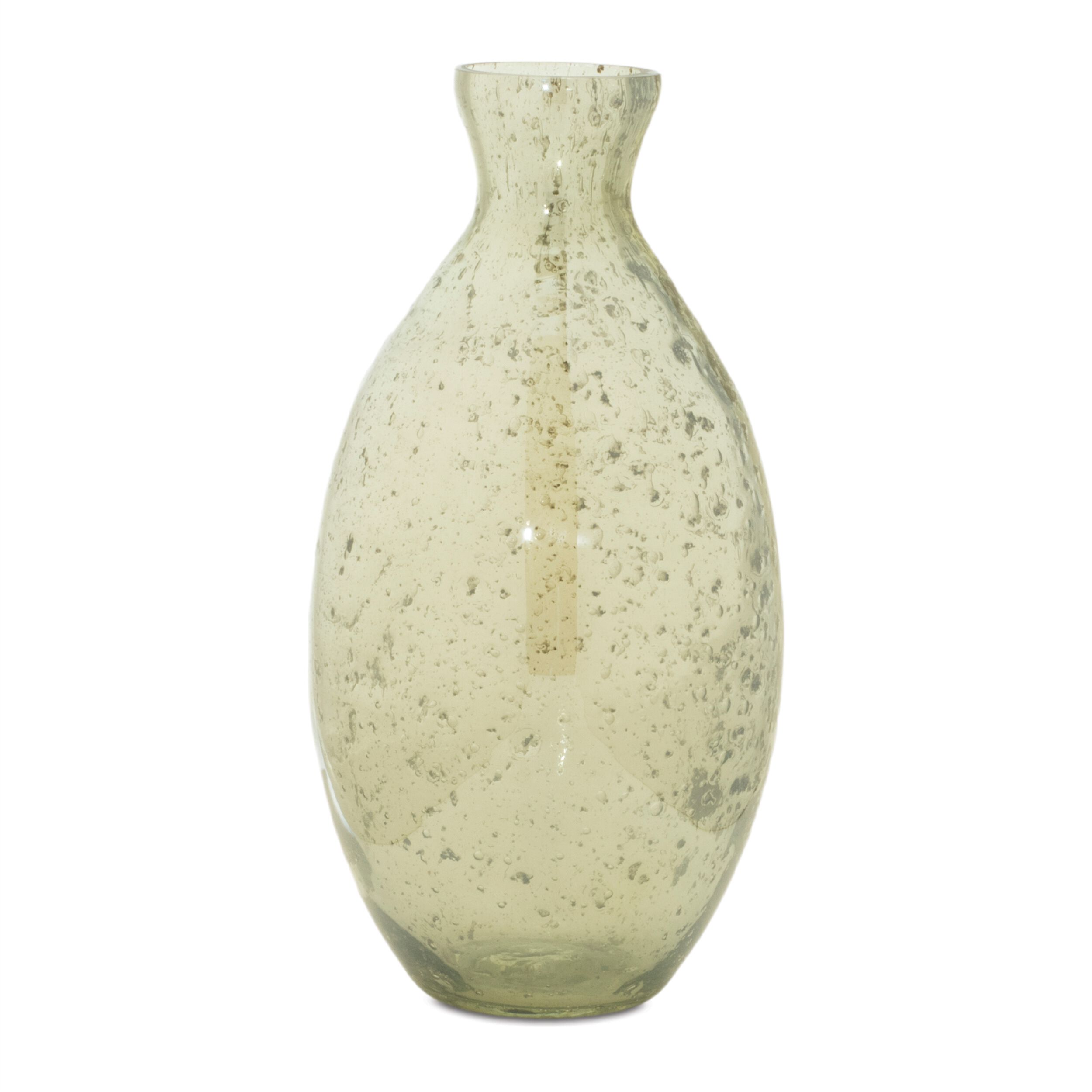 Bubbled Glass Bud Vase Set of 3, GREEN GRAY, alternate image number 1