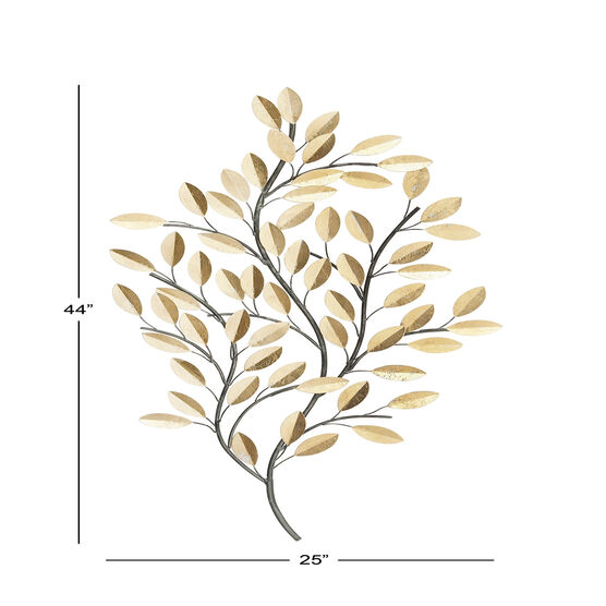 Brass Metal Glam Floral Wall Decor, , alternate image number null