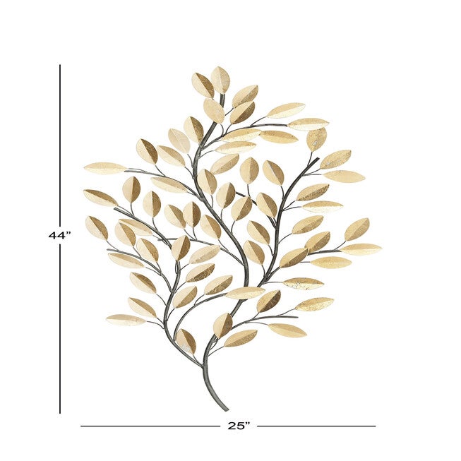 Brass Metal Glam Floral Wall Decor, , alternate image number 5