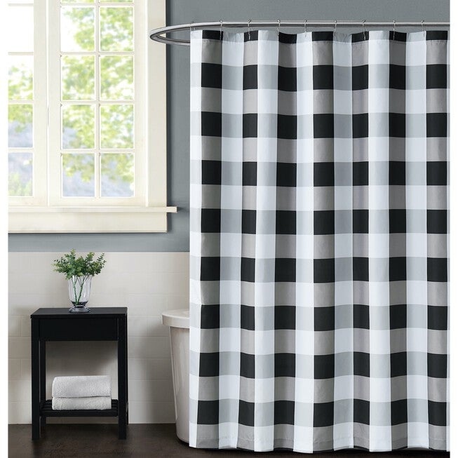 Everyday Buffalo Plaid Shower Curtain, , on-hover image number 1