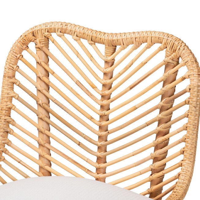 Arween Modern Bohemian Natural Brown Rattan Dining Chair, , alternate image number 4