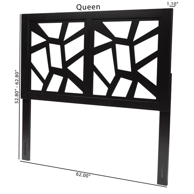 Accorsa Modern Dark Brown Finished Wood Queen Size Headboard, ESPRESSO BROWN, alternate image number null