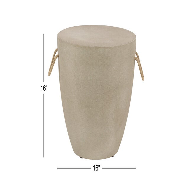 Grey Cement Modern Outdoor Accent Table, , alternate image number 4