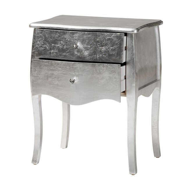 Patrice Classic And Traditional Gold Finished Wood 2-Drawer Nightstand, , on-hover image number null