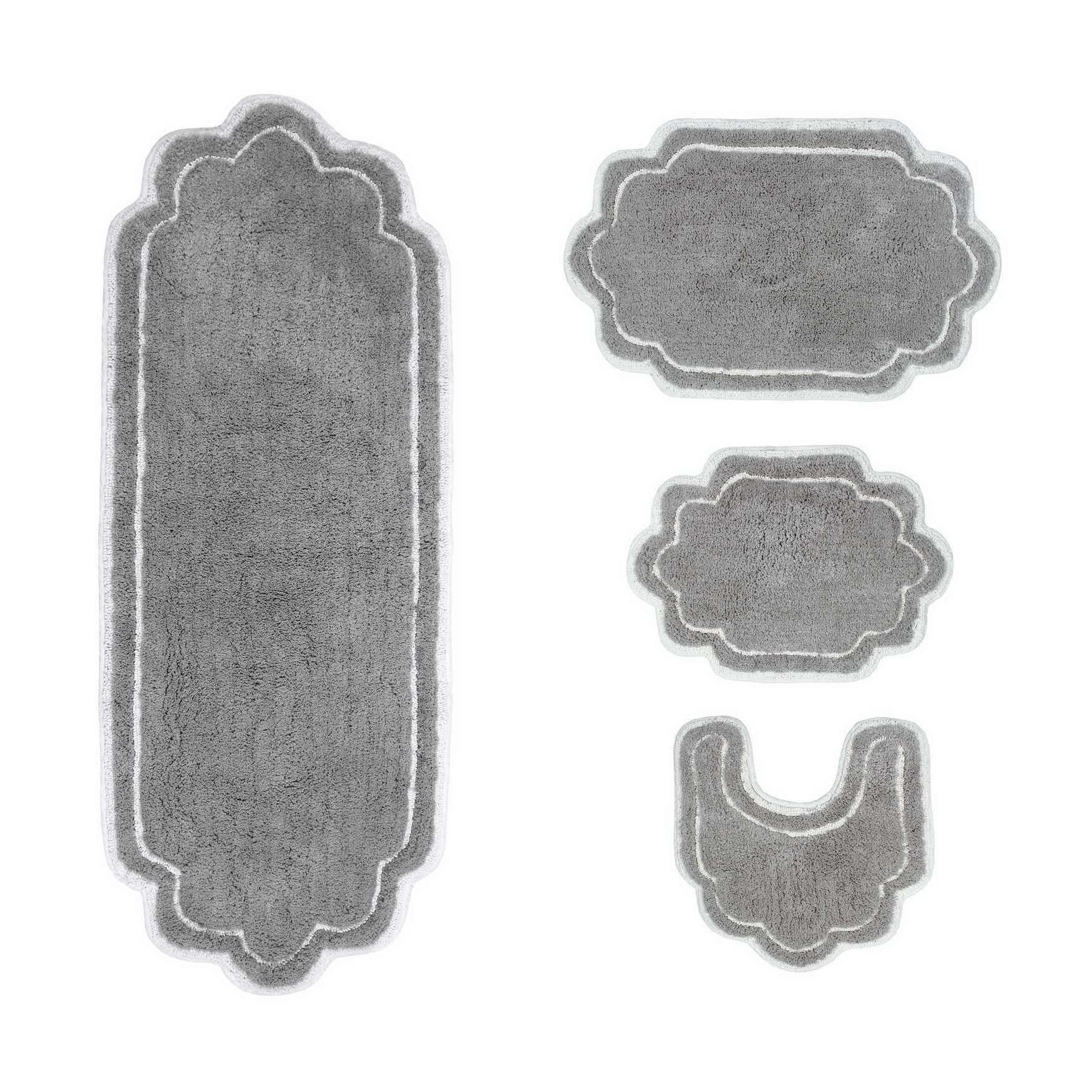 Allure 4 Piece Set Bath Rug Collection, GREY, hi-res image number 0