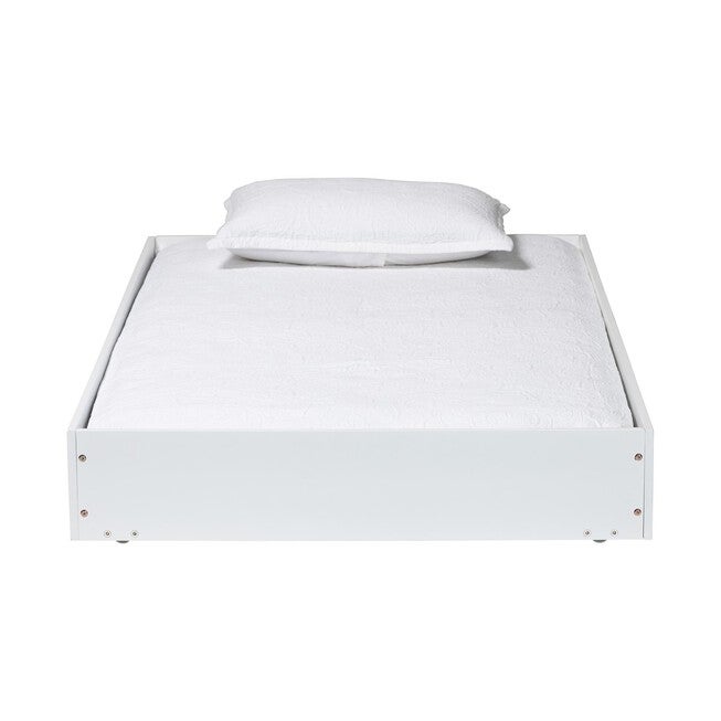 Baxton Studio Roni Modern White Wood Twin Trundle, WHITE, alternate image number null