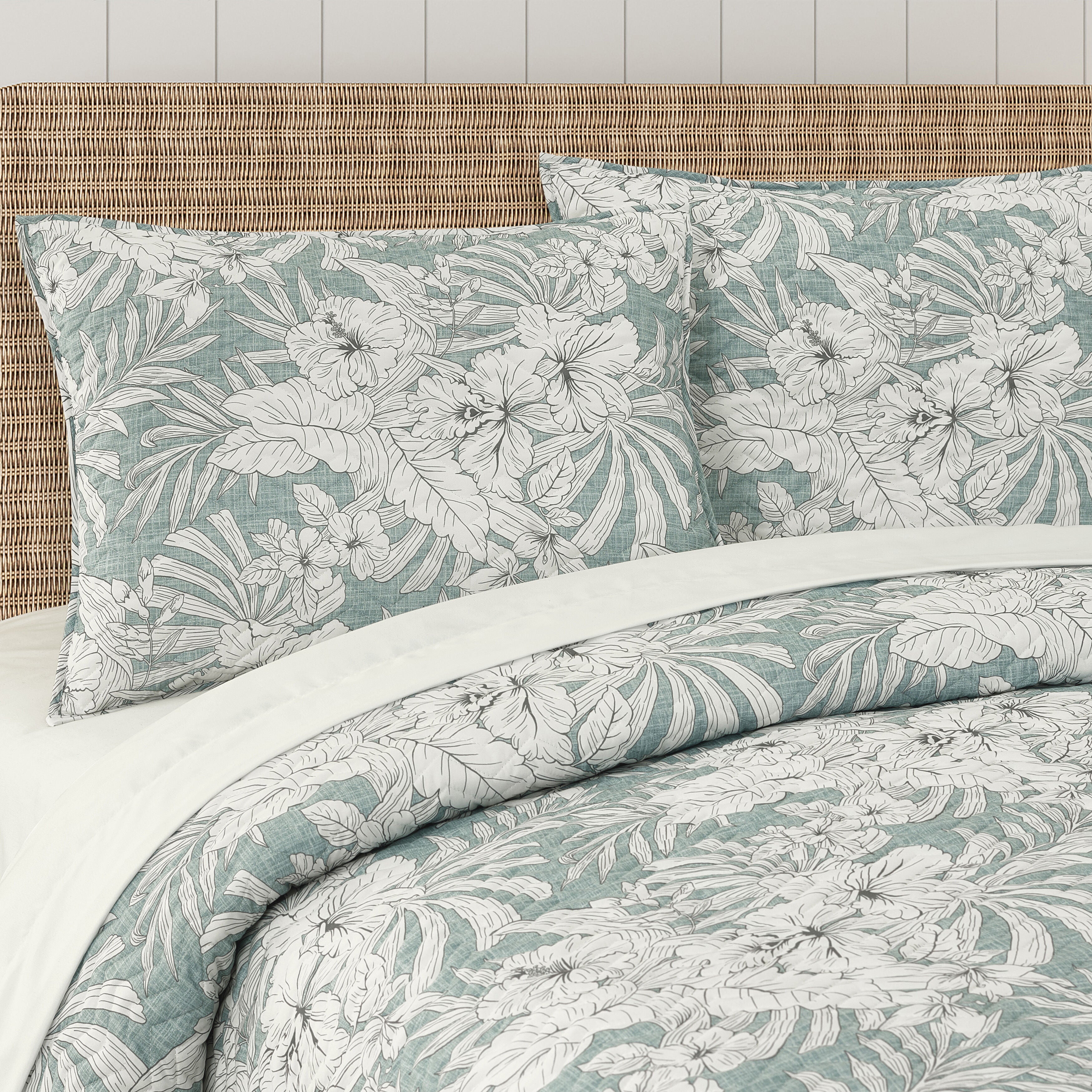 AUCKLAND QUILT SET, AQUA, alternate image number 2