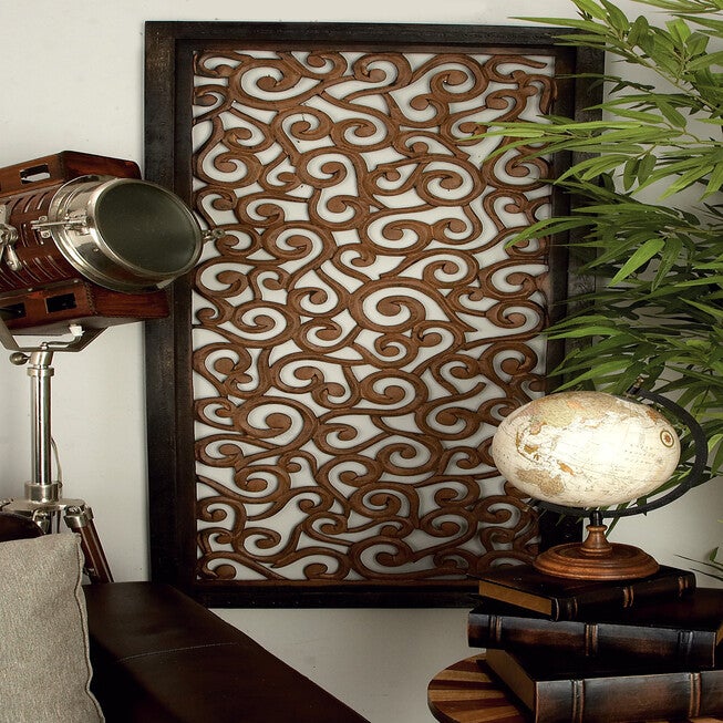 Brown Traditional Ornamental Wood Wall Décor, , alternate image number null