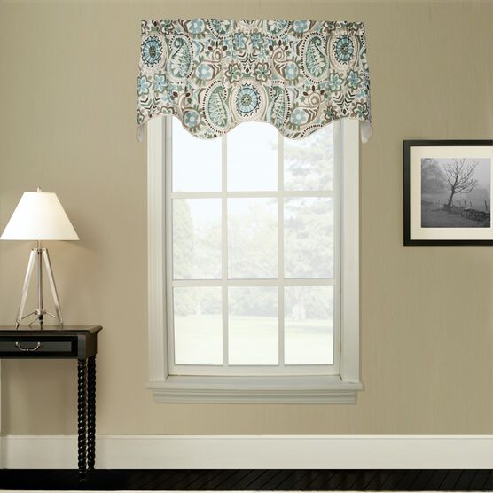 Paisley Prism Lined Duchess Filler Valance, LATTE, hi-res image number null