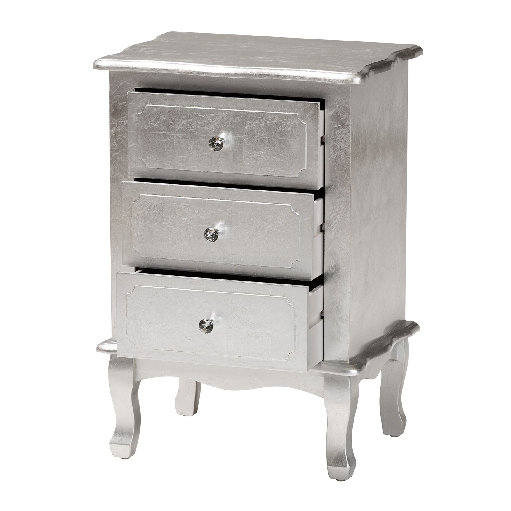 Newton Classic And Traditional Gold Finished Wood 3-Drawer Nightstand, , on-hover image number 1