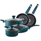 8 Piece Non Stick Aluminum Cookware Set, SEA GREEN, hi-res image number null
