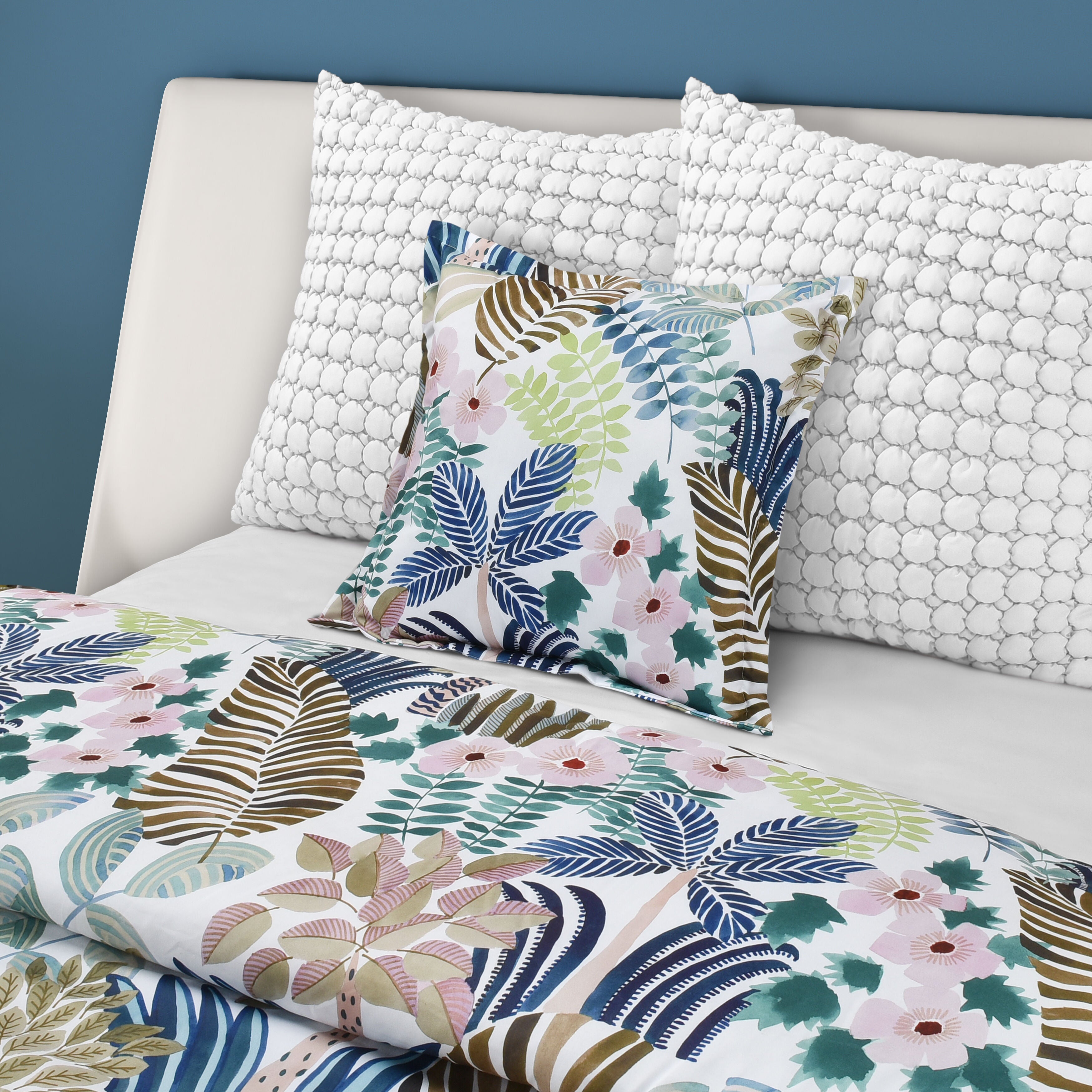 RAINFOREST 18 inches SQUARE DECORATIVE THROW PILLOW, TEAL, alternate image number 2