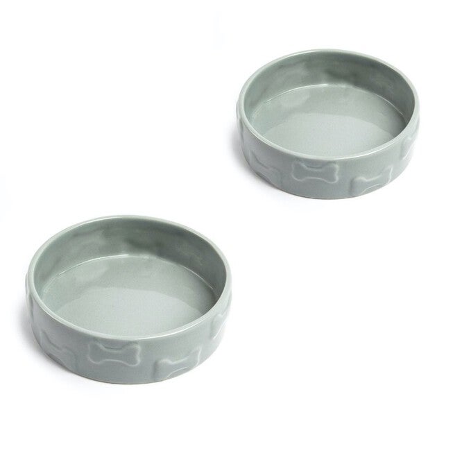 Set Of Two Manor Grey Large Pet Dog Bowls, GREY, hi-res image number null