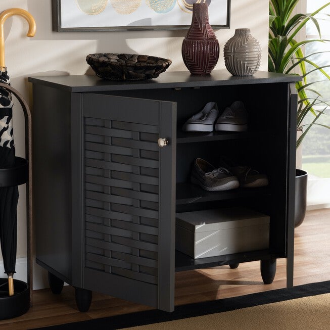 Winda 2-Door Wooden Entryway Shoe Storage Cabinet Furniture, , alternate image number null