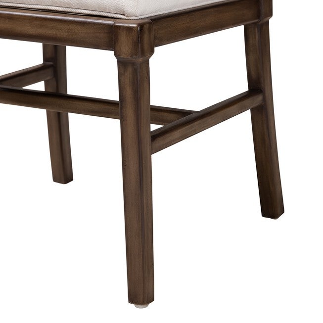 Porsha Modern Bohemian Dark Brown Finished Mahogany Wood And Natural Rattan Dining Chair, , alternate image number null