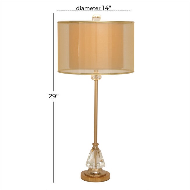 Glam Style Copper Crystal Glass Buffet Lamp, , alternate image number 2