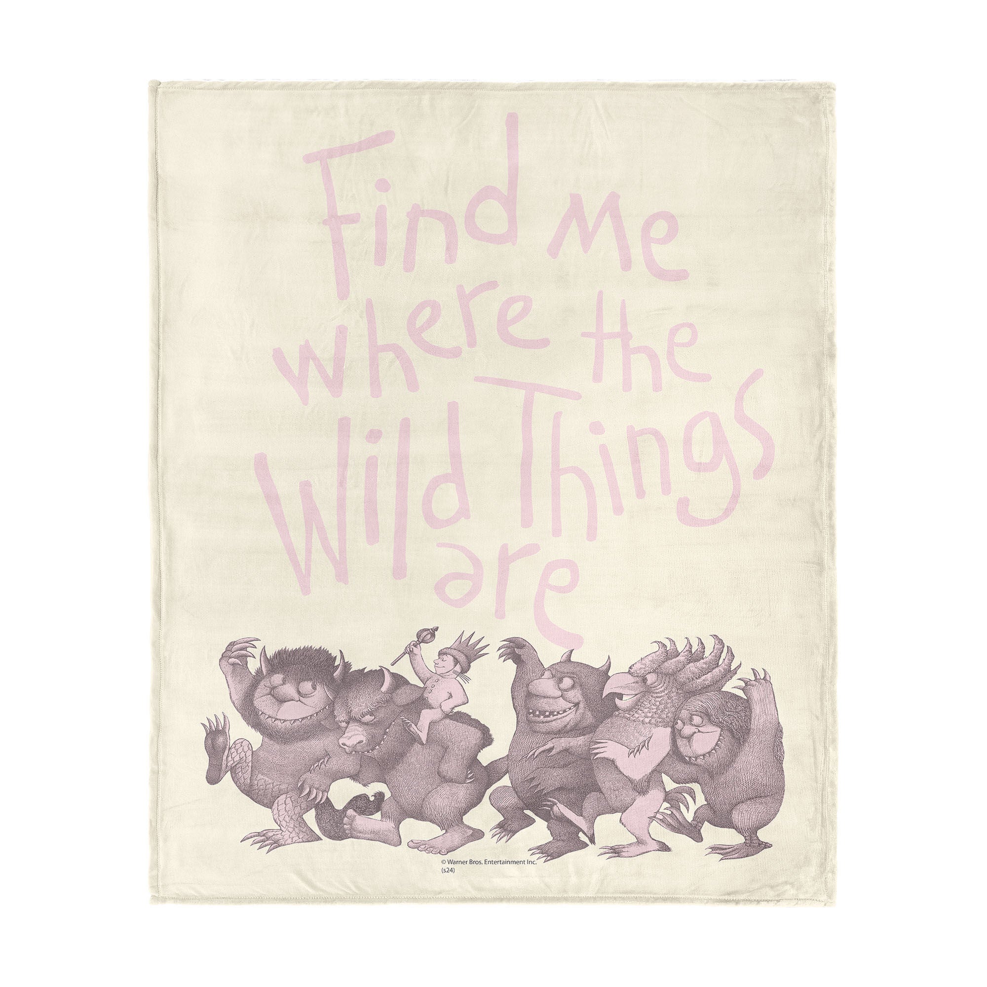 Warner Bros. Where the Wild Things Are Find Me Pink Silk Touch Throw Blanket 40x50 Inches, BROWN, hi-res image number 0