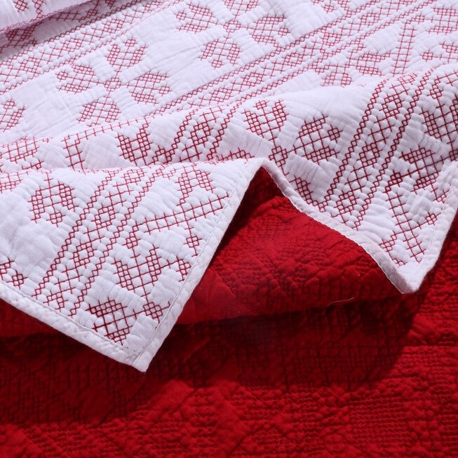 Holly, Cross Stitch Quilted Throw Blanket, , alternate image number 5