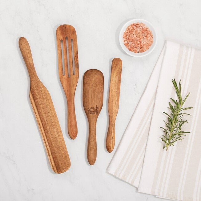 Versatile 4-Piece Acacia Spurtle Set for Cooking, 4468286 | King Size