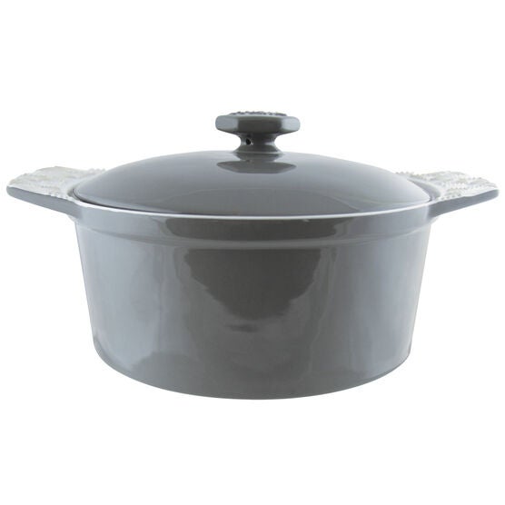 2 Quart Stoneware Round Casserole With Lid, , on-hover image number null