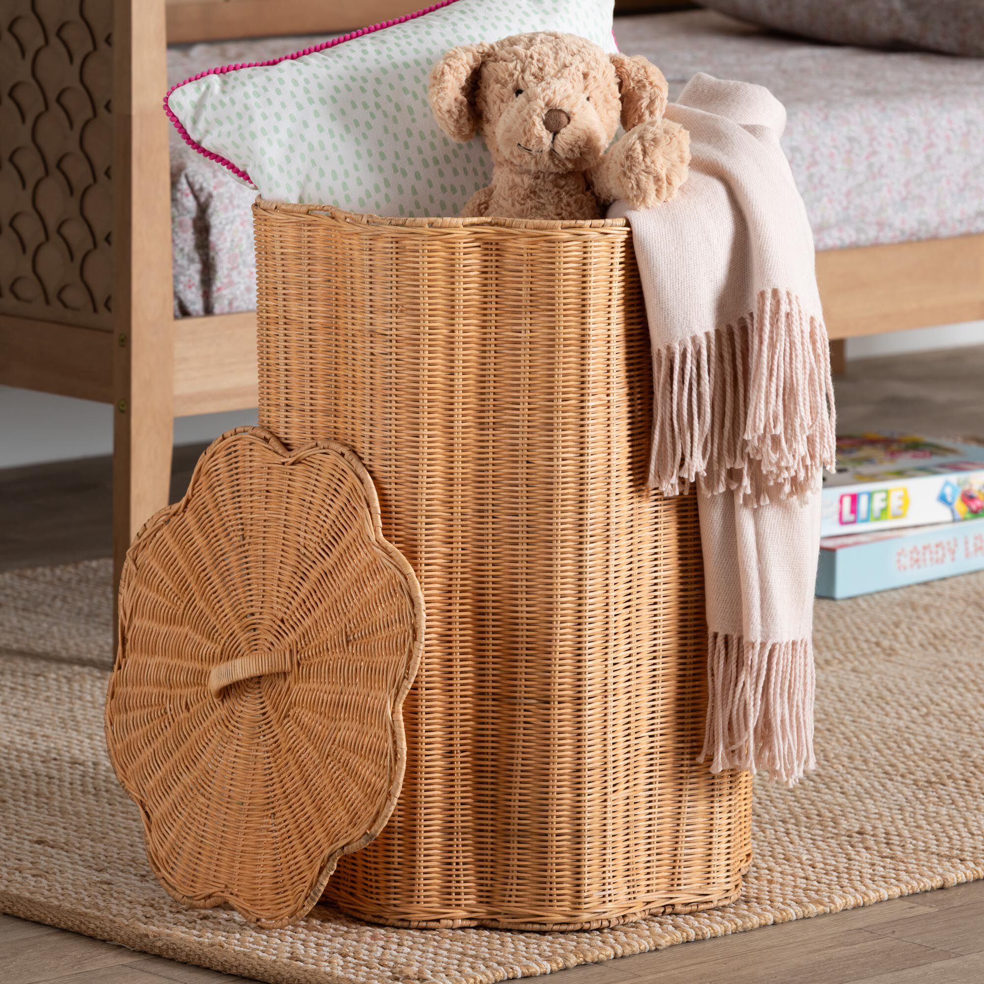 Danilo Natural Rattan Laundry Hamper, HONEY, alternate image number 6
