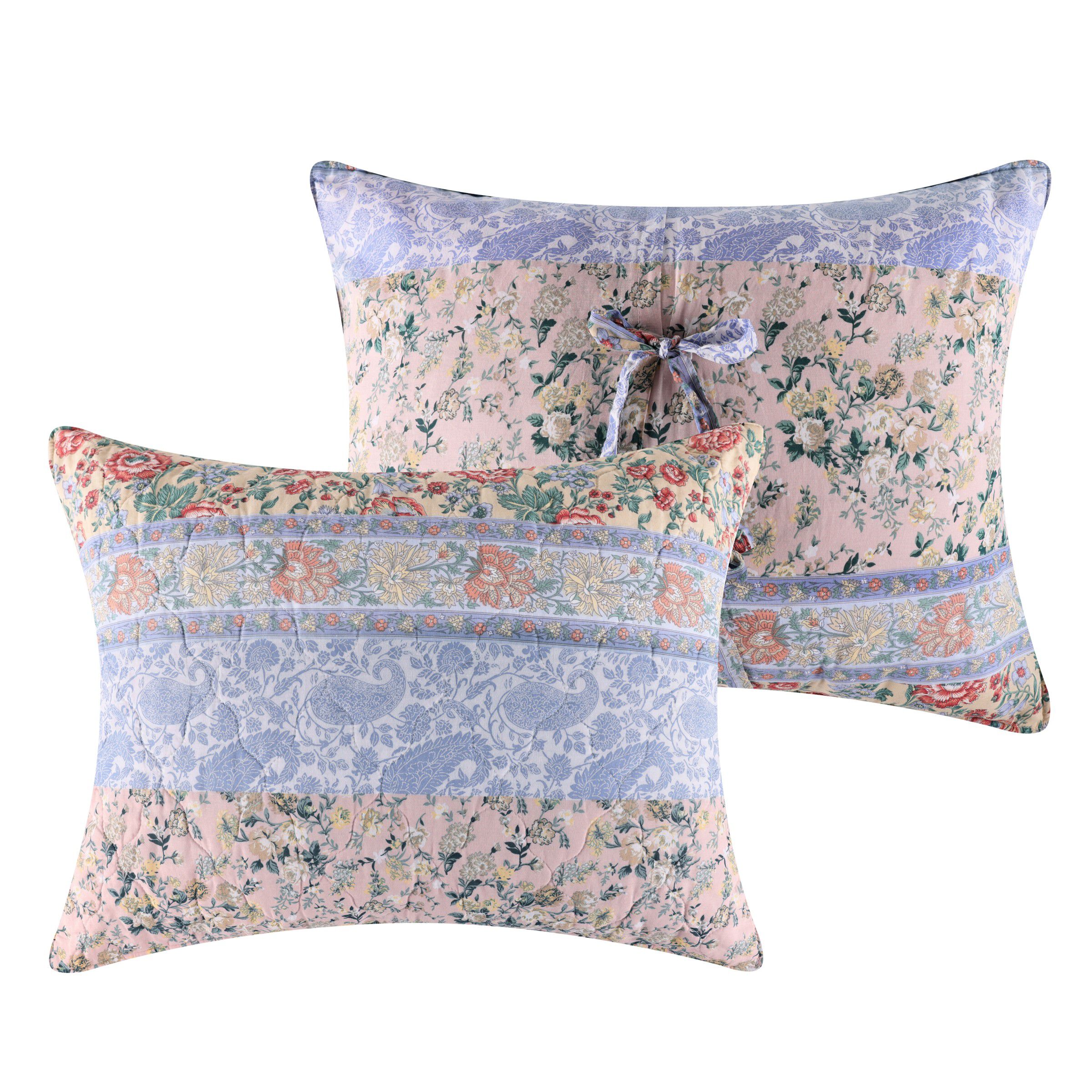 Kressida Garden Floral Collage Reversible Quilt Set, BLUE, alternate image number 3