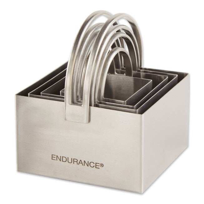 Square Stainless Steel Biscuit Cutters, Set 4, , on-hover image number 1
